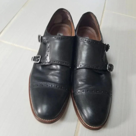 Johnston & Murphy Conard Double  Monk Strap Black Oxford Dress Shoes 10.5 - Picture 3 of 16